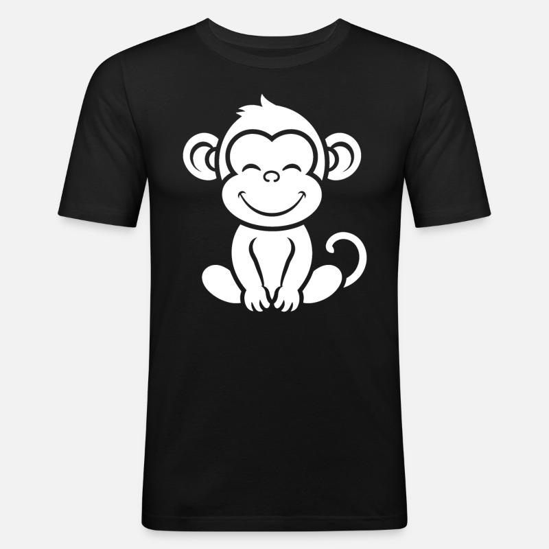 Saimiri - Männer Slim Fit T-Shirt - Schwarz