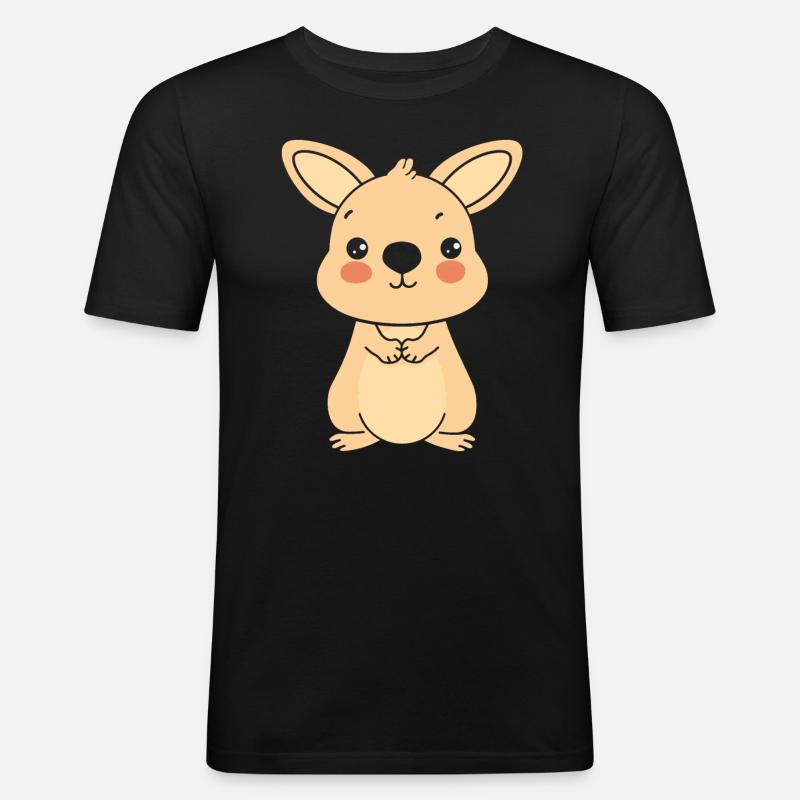 Wallaby - Männer Slim Fit T-Shirt - Schwarz