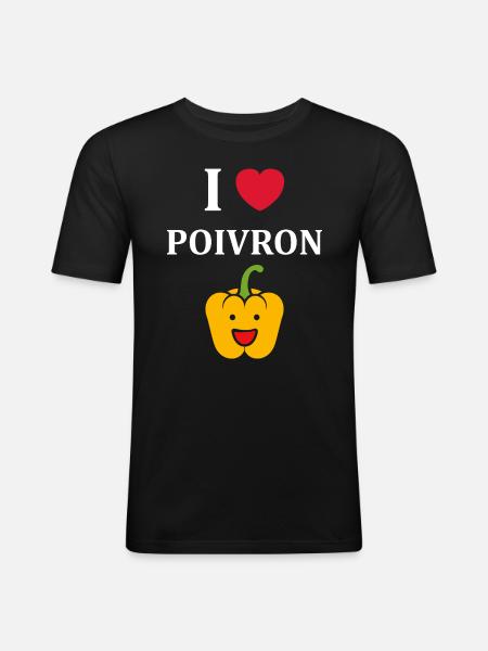 Humour poivron - T-shirt près du corps Homme - noir