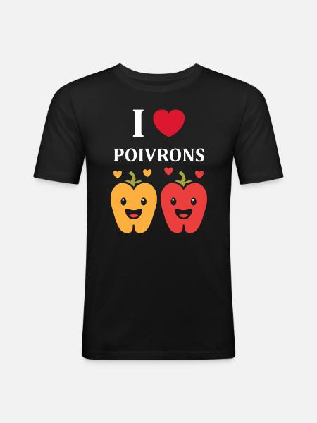 Humour poivron - T-shirt près du corps Homme - noir