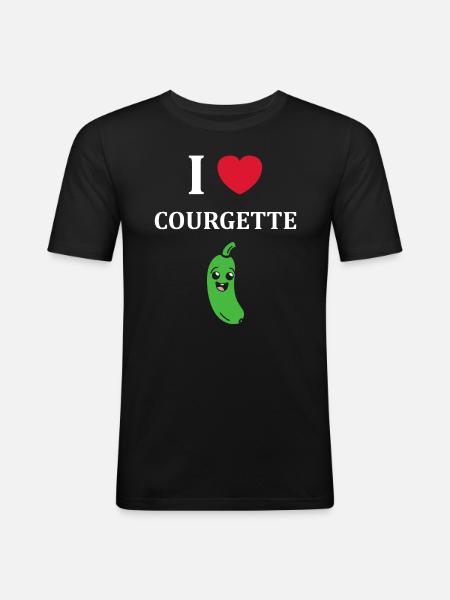 courgette - T-shirt près du corps Homme - noir