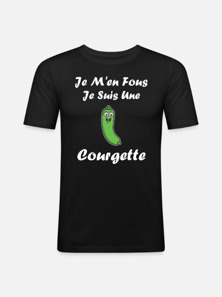 courgette - T-shirt près du corps Homme - noir