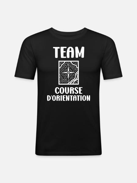 course d'orientation - T-shirt près du corps Homme - noir