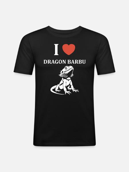 Dragon barbu - T-shirt près du corps Homme - noir