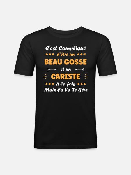 Cariste - T-shirt près du corps Homme - noir