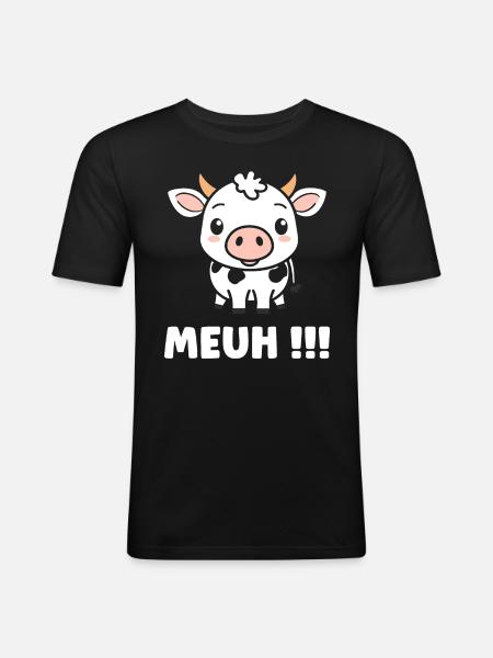 cow - Men's Slim Fit T-Shirt - black