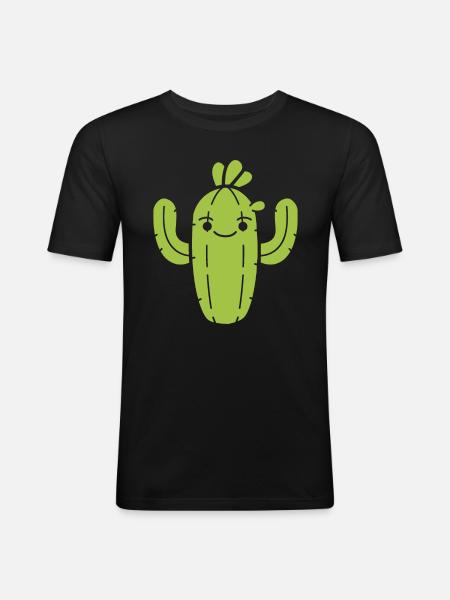 Cactus - Men's Slim Fit T-Shirt - black