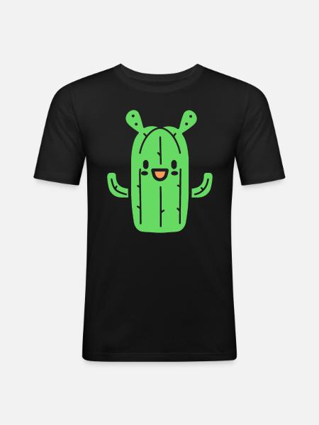 Cactus - T-shirt près du corps Homme - noir