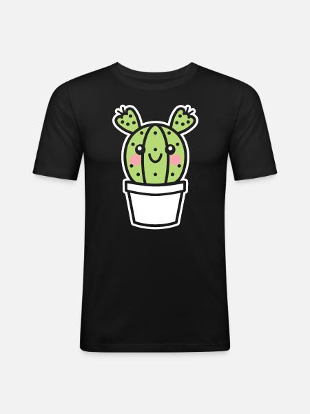 Cactus - T-shirt près du corps Homme - noir