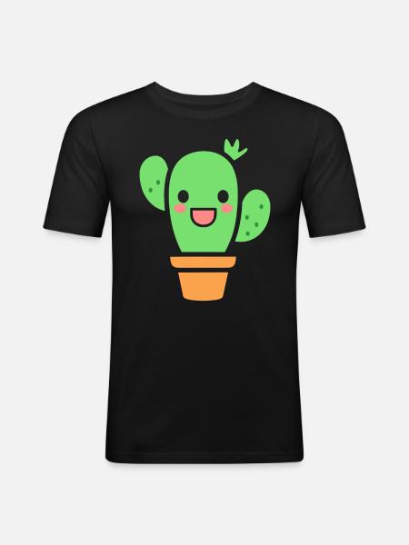 Cactus - Men's Slim Fit T-Shirt - black