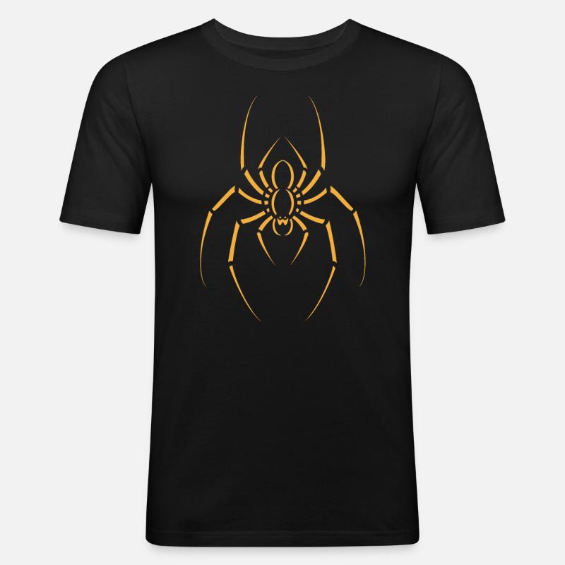 Spinne - Männer Slim Fit T-Shirt - Schwarz