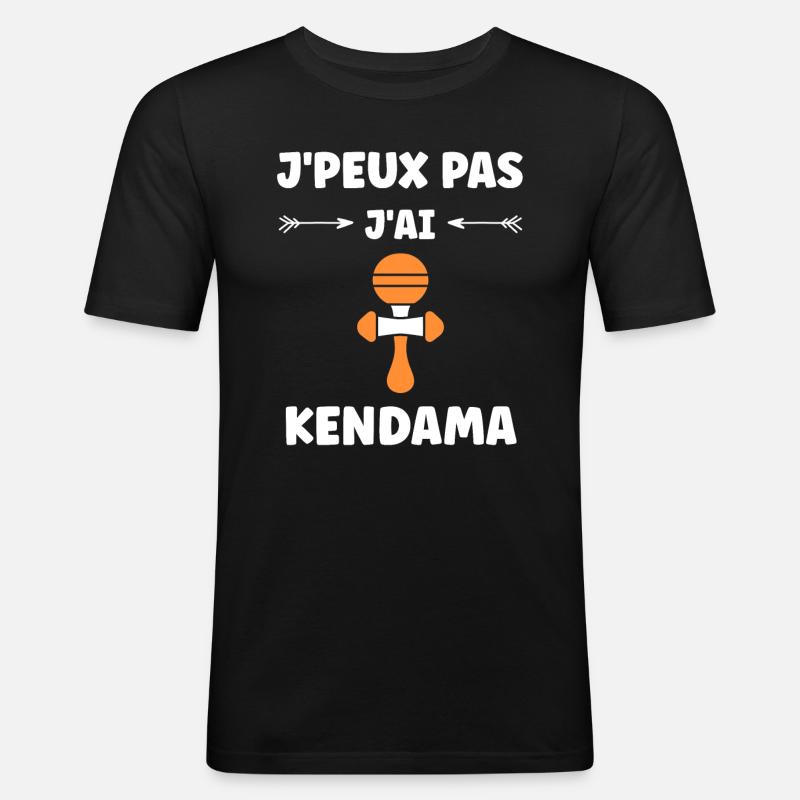 Kendama - Männer Slim Fit T-Shirt - Schwarz