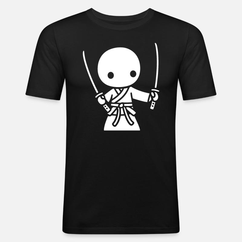 iaido - Männer Slim Fit T-Shirt - Schwarz