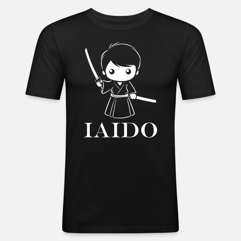 iaido - Männer Slim Fit T-Shirt - Schwarz
