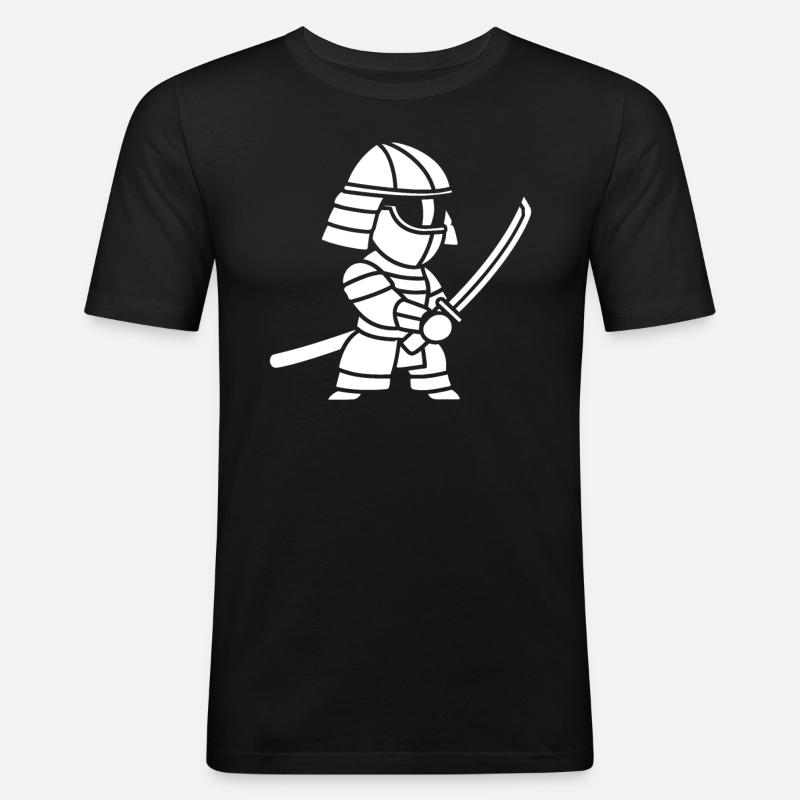 KENDO - Männer Slim Fit T-Shirt - Schwarz