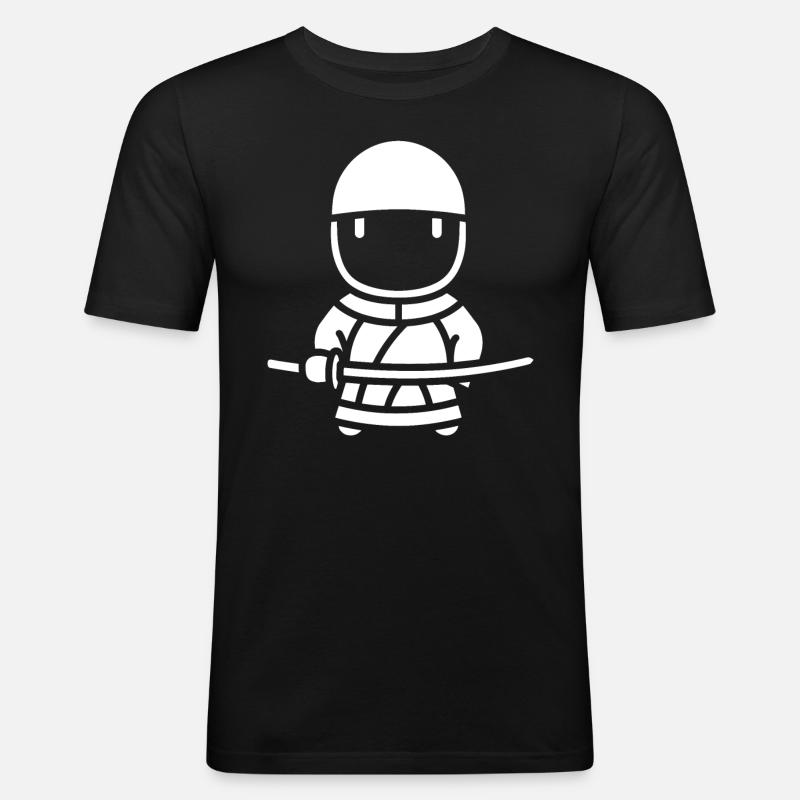 KENDO - Männer Slim Fit T-Shirt - Schwarz