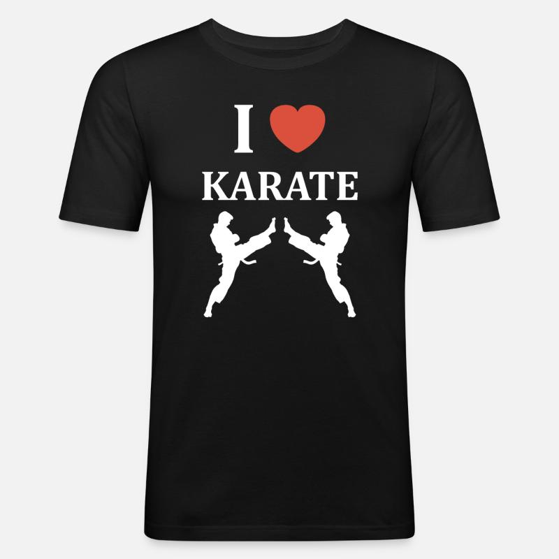 Karate - Männer Slim Fit T-Shirt - Schwarz