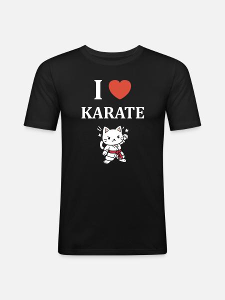 Karate - Männer Slim Fit T-Shirt - Schwarz