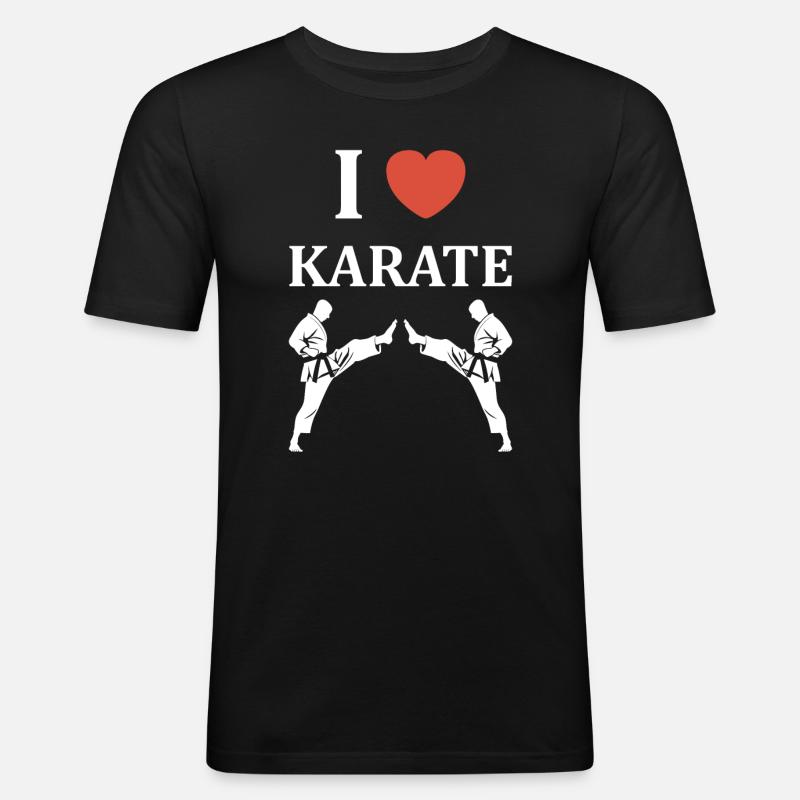 Karate - Männer Slim Fit T-Shirt - Schwarz