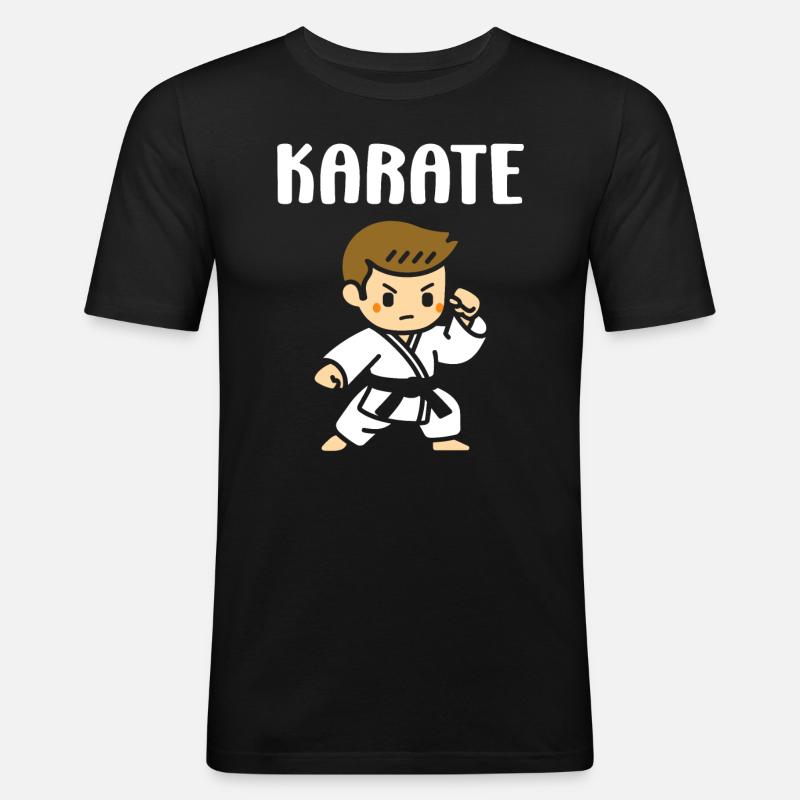 Karate - Männer Slim Fit T-Shirt - Schwarz