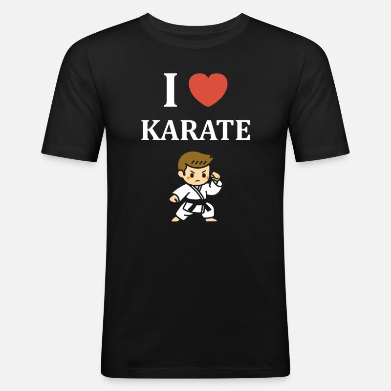 Karate - Männer Slim Fit T-Shirt - Schwarz