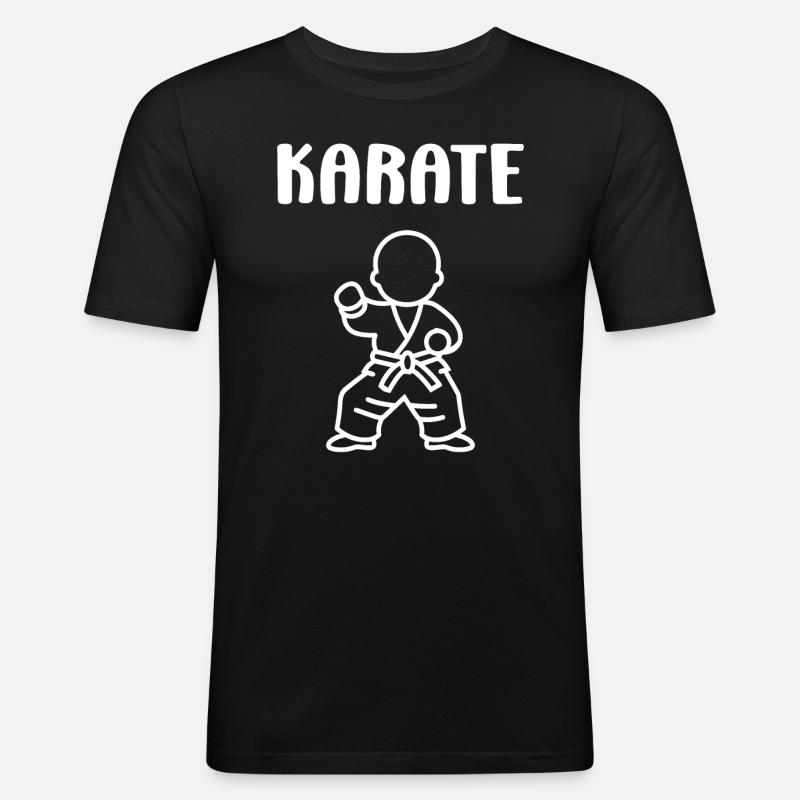 Karate - Männer Slim Fit T-Shirt - Schwarz