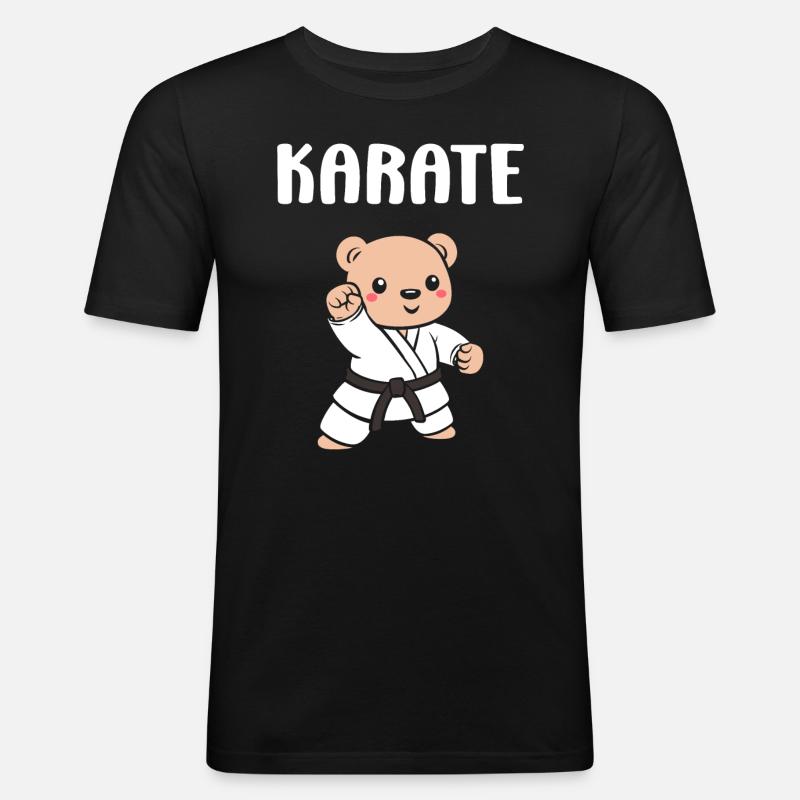 Karate - Männer Slim Fit T-Shirt - Schwarz