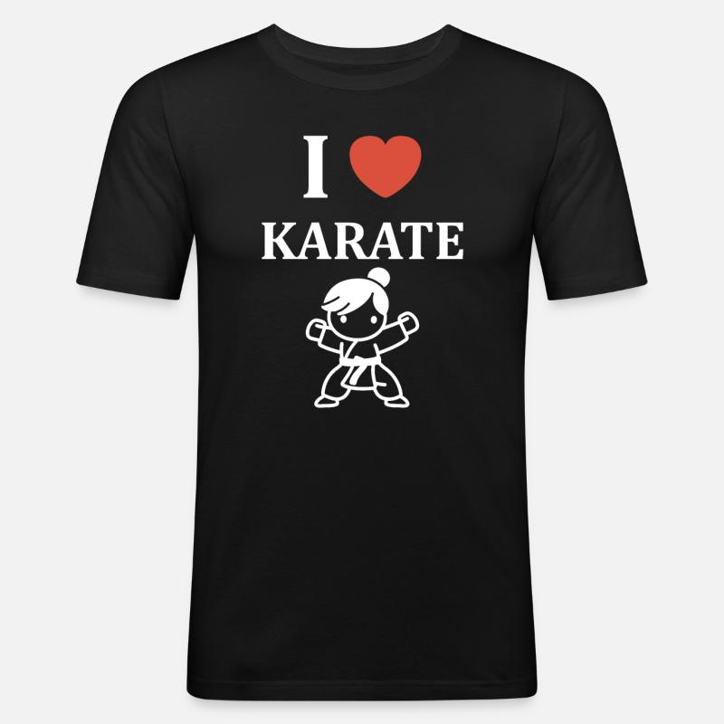 Karate - Männer Slim Fit T-Shirt - Schwarz