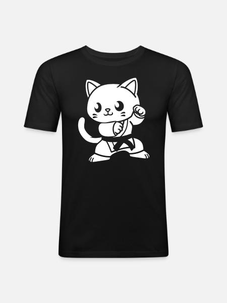 Karate - Männer Slim Fit T-Shirt - Schwarz