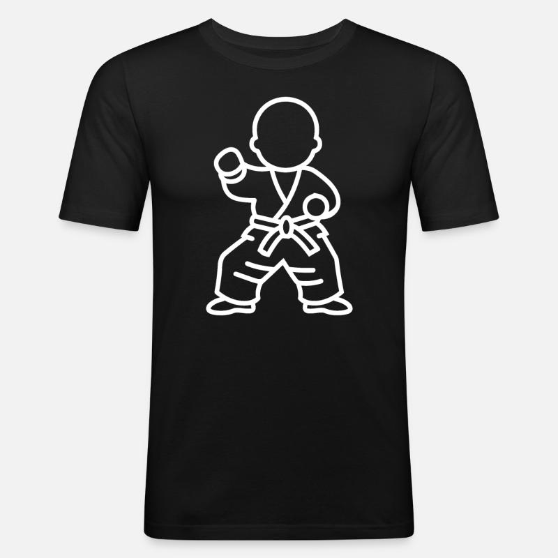 Karate - Männer Slim Fit T-Shirt - Schwarz