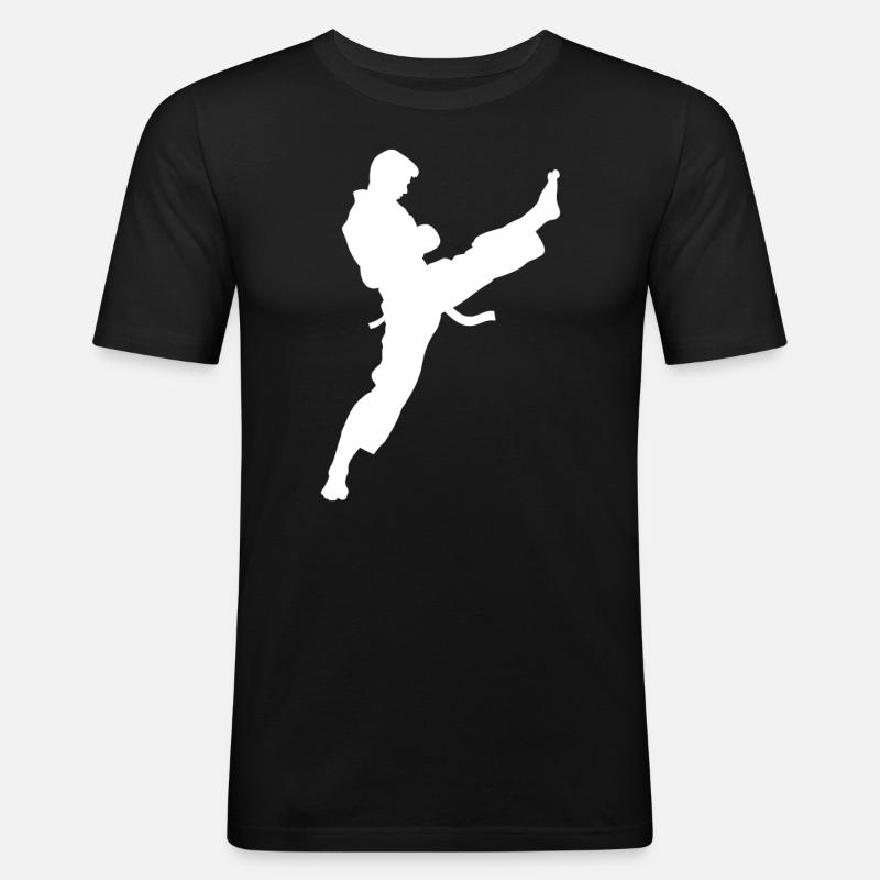Karate - Männer Slim Fit T-Shirt - Schwarz