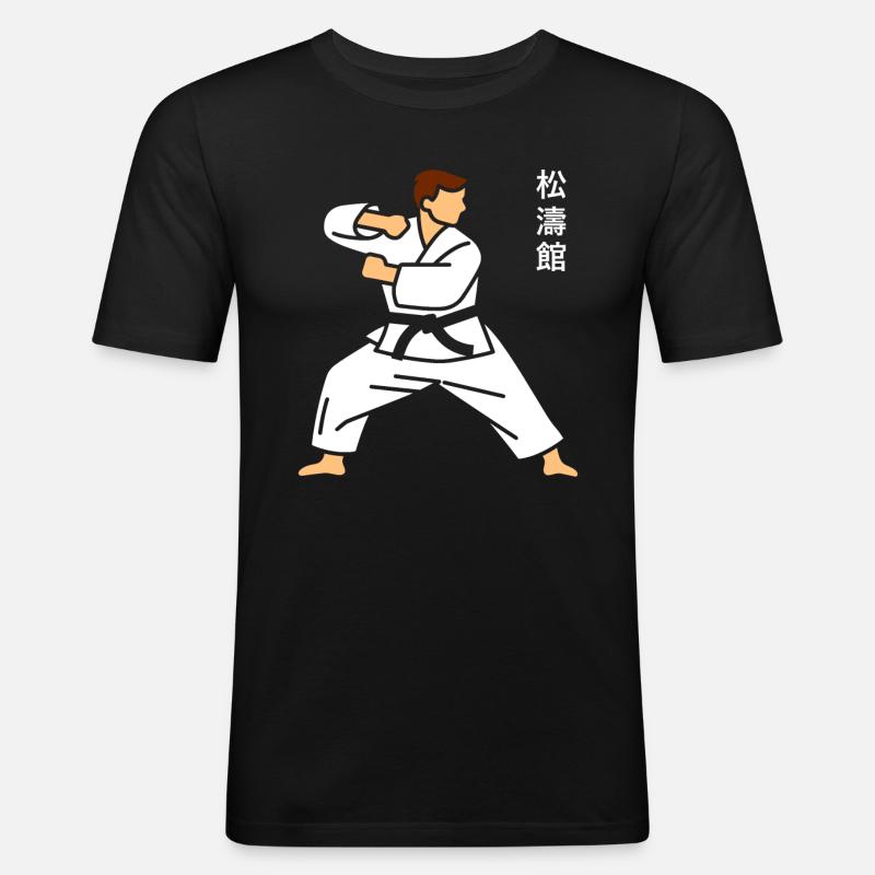 Karate - Männer Slim Fit T-Shirt - Schwarz