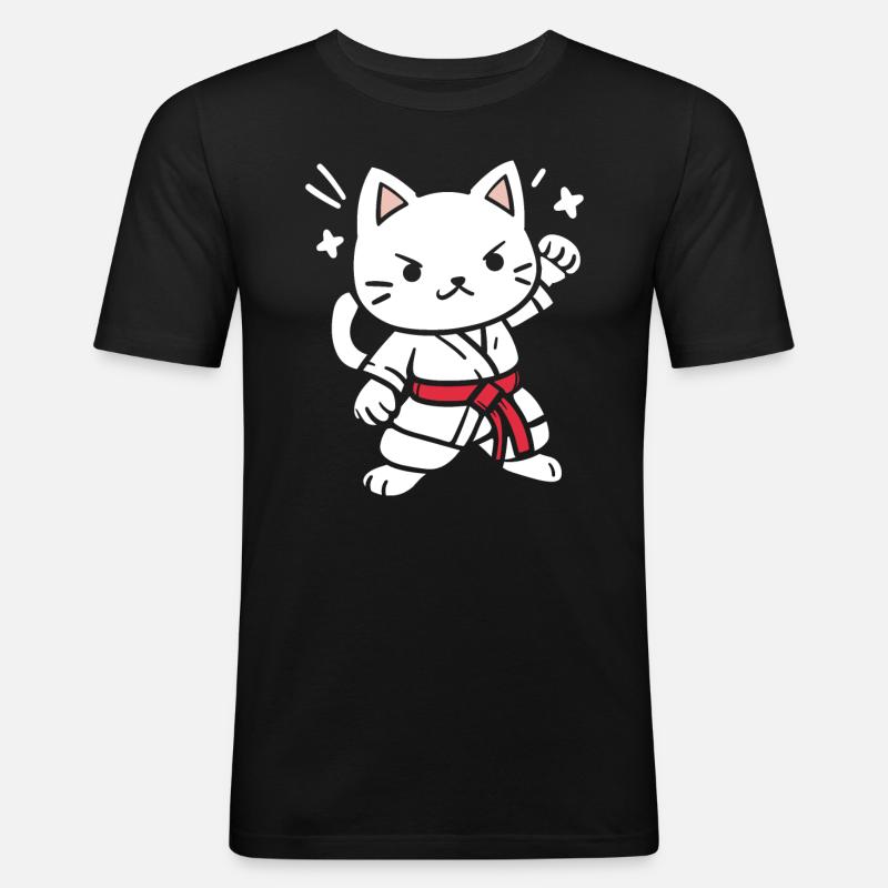 Karate - Männer Slim Fit T-Shirt - Schwarz