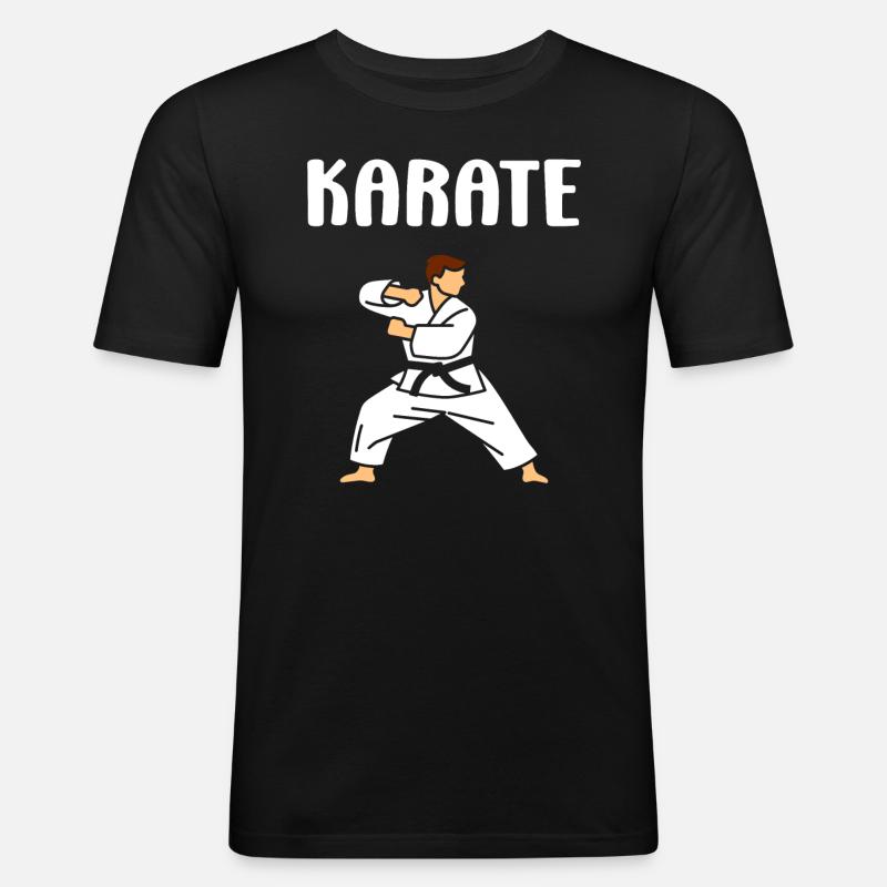 Karate - Männer Slim Fit T-Shirt - Schwarz