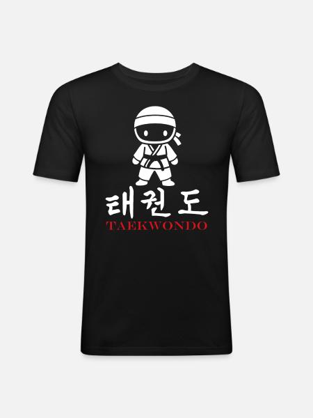 taekwondo - T-shirt près du corps Homme - noir