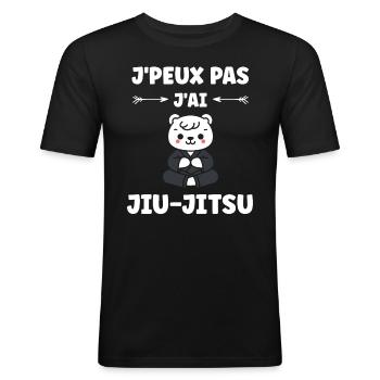 Jiu Jitsu - Men's Slim Fit T-Shirt - black - Front - Nik (191cm)