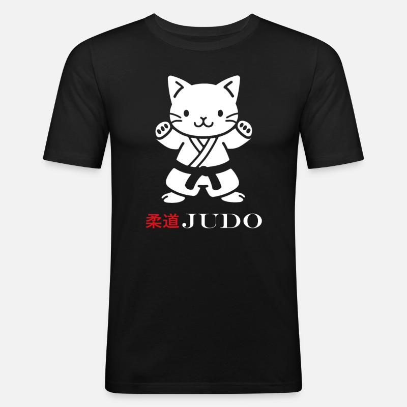 Judo - Männer Slim Fit T-Shirt - Schwarz