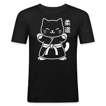 Judo - Männer Slim Fit T-Shirt - Schwarz - Vorne - Nik (191cm)