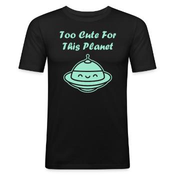 flying saucer - Men's Slim Fit T-Shirt - black - Front - Nik (191cm)