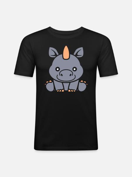 rhinoceros - Men's Slim Fit T-Shirt - black