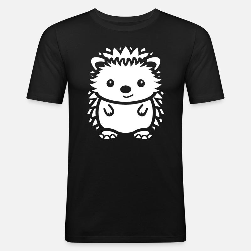 Igel - Männer Slim Fit T-Shirt - Schwarz