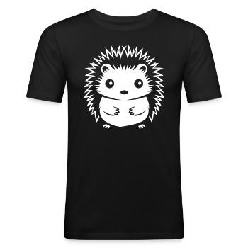 Hérisson - T-shirt près du corps Homme - noir - Devant - Nik (191cm)