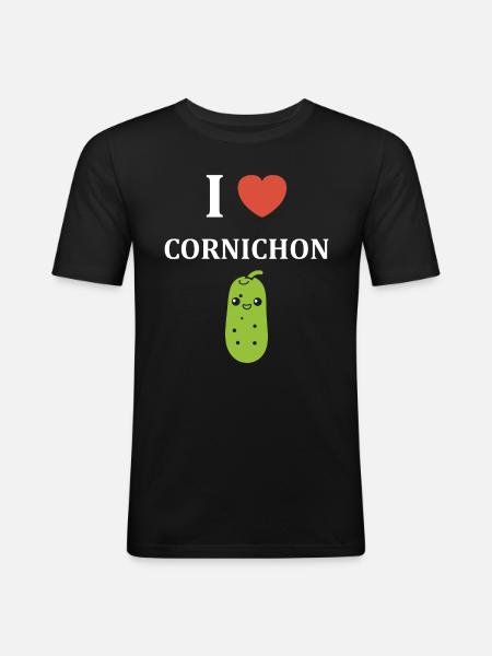 cornichon - T-shirt près du corps Homme - noir