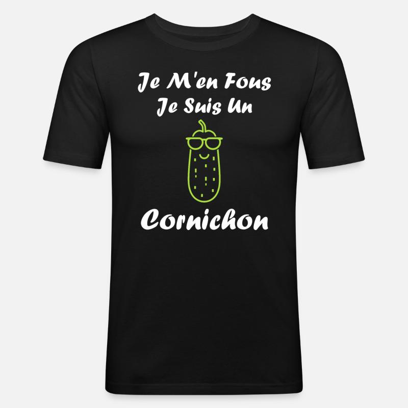 cornichon - T-shirt près du corps Homme - noir