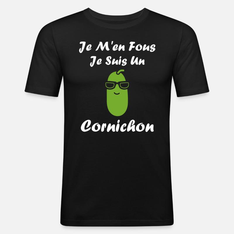cornichon - T-shirt près du corps Homme - noir