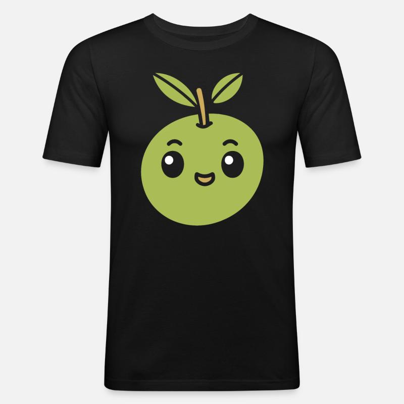 Olive - Männer Slim Fit T-Shirt - Schwarz