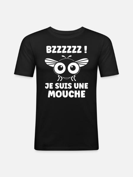 Insect Quote Fly Humor - Men's Slim Fit T-Shirt - black