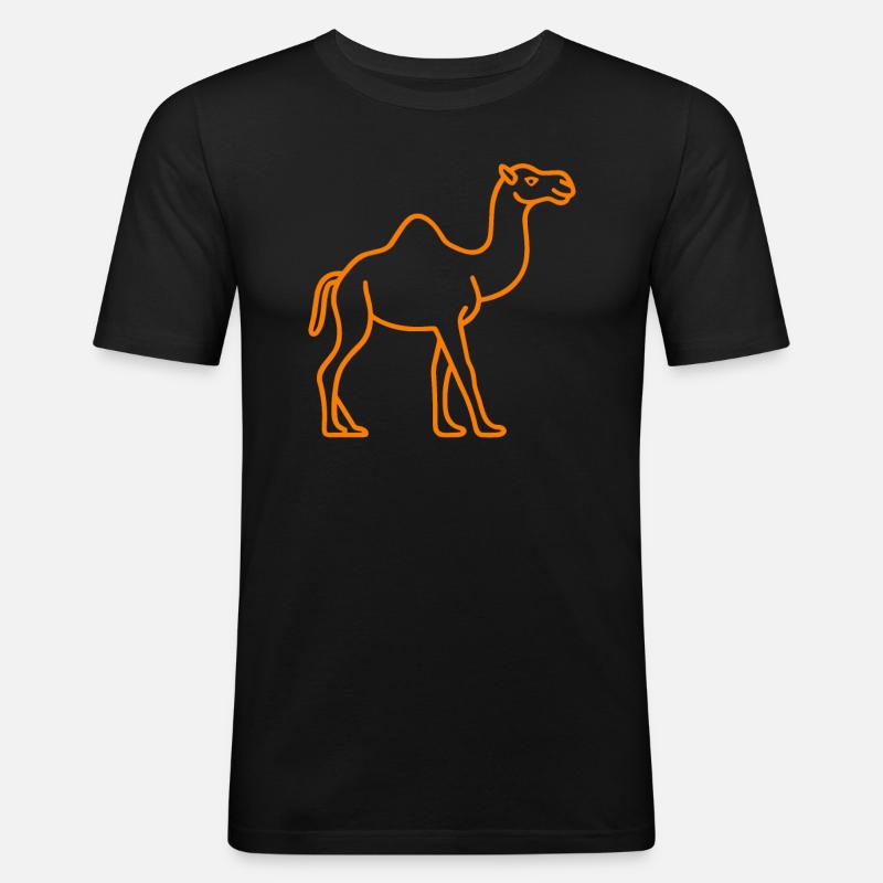 Dromedar - Männer Slim Fit T-Shirt - Schwarz
