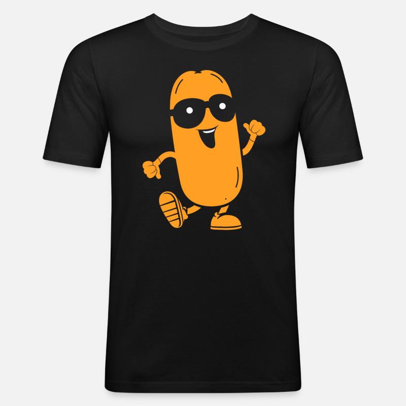 Erdnuss - Männer Slim Fit T-Shirt - Schwarz