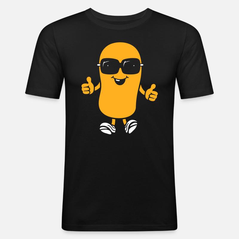 Erdnuss - Männer Slim Fit T-Shirt - Schwarz